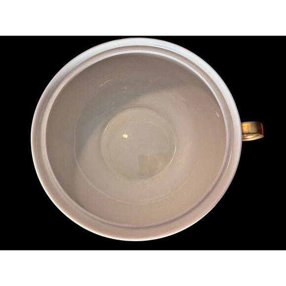 Covered White and Gold Accented Bowl w/ Handles By Jean Luce Paris France Vtg - Picture 7 of 11